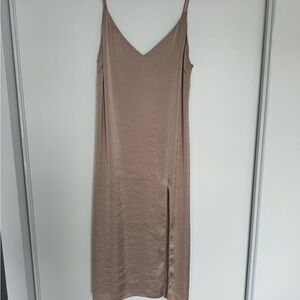 Elegant Tan Slip Dress